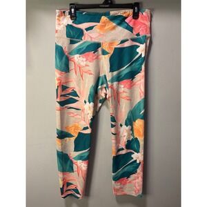 Old Navy Active Elevate Go-Dry Tropical Floral Leggings Womens Large Multicolor